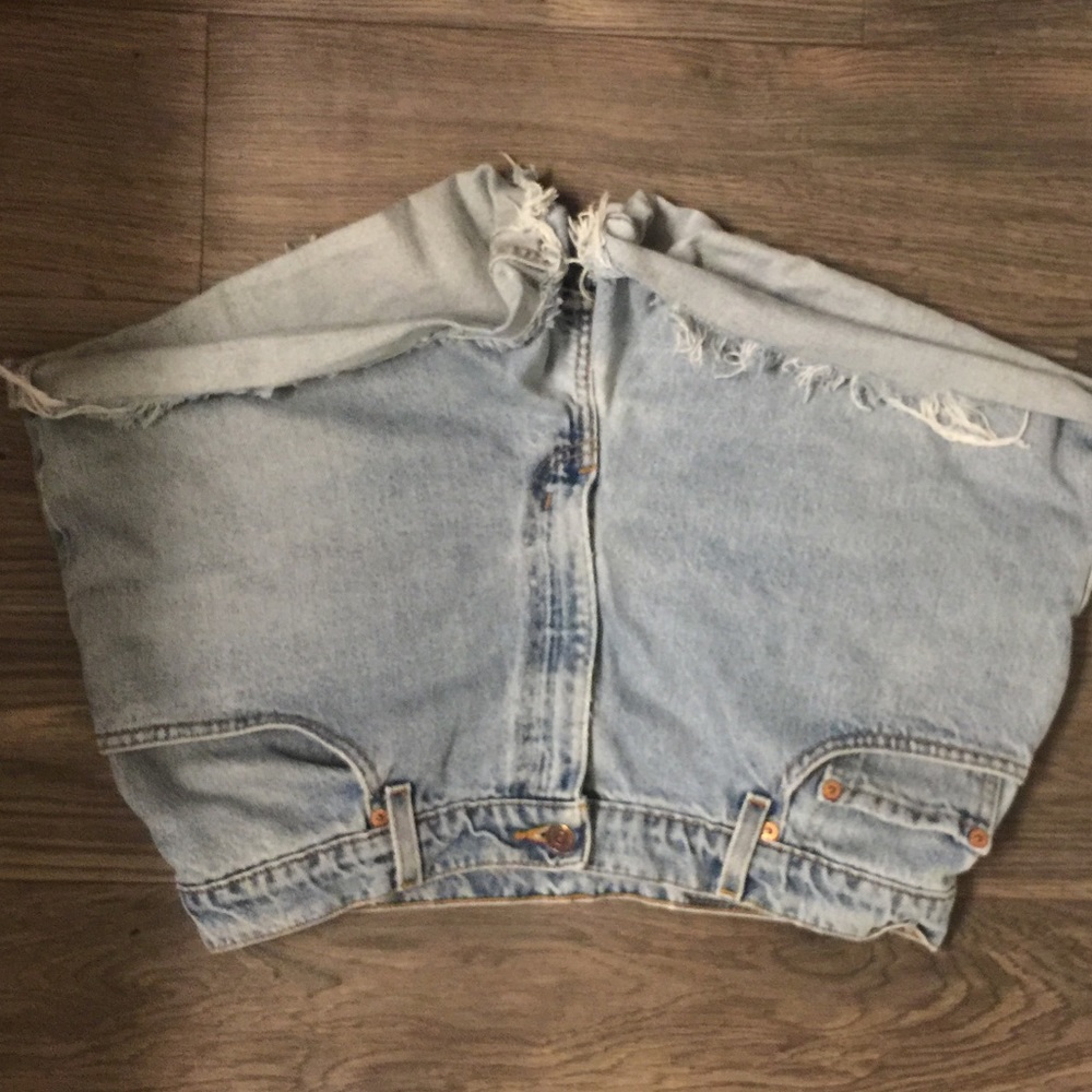 Levi cuff roll high rise cutoff jean shorts